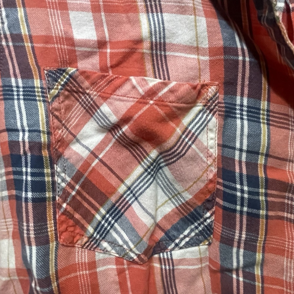 Coslon Women's Plaid Long Sleeve Shirt Size L Red White Blue - Picture 4 of 5